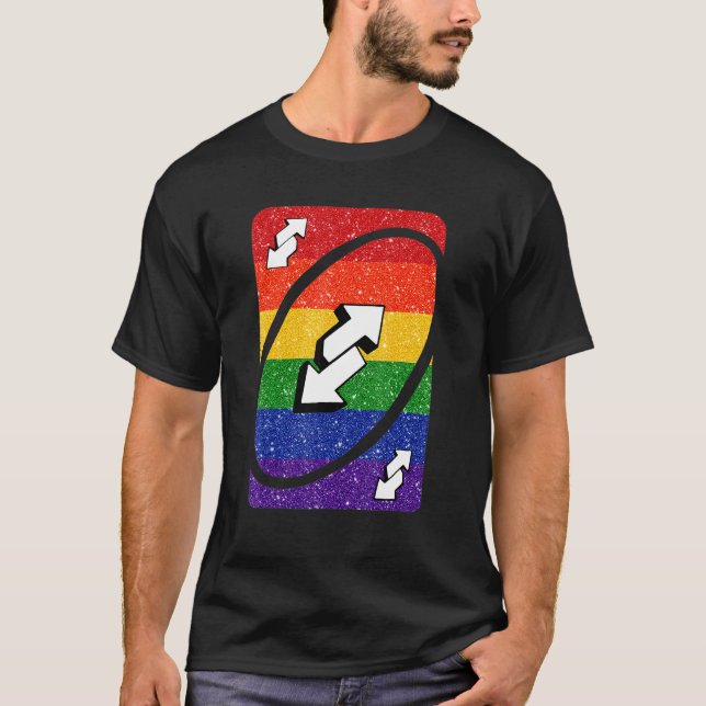 Gay Pride Uno Card T-Shirt (Front)