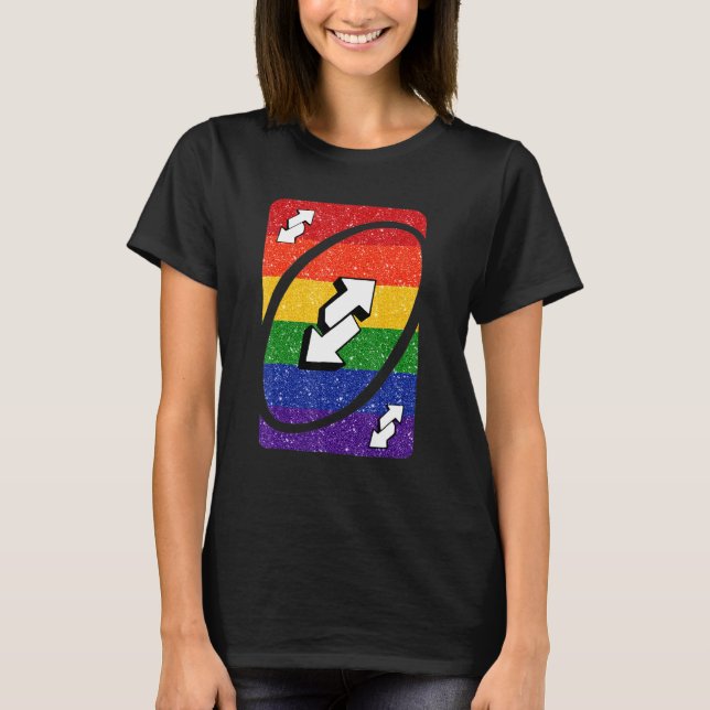 Gay Pride Uno Card T-Shirt (Front)