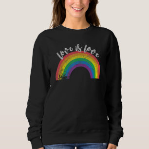 Gay Pride Vintage Rainbow Lgbt Love Is Love Sweatshirt