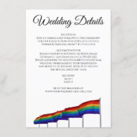 Gay Pride Wedding Details Enclosure Card