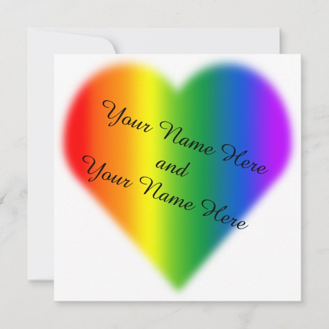 Gay Pride Wedding Invitations Same-Sex Love Cards (Front)