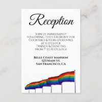 Gay Pride Wedding Reception Enclosure Card