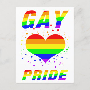 Gay Pride with Heart Postcard
