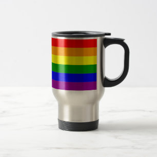 Gay Pride Wrap Around Rainbow Flag Travel Mug