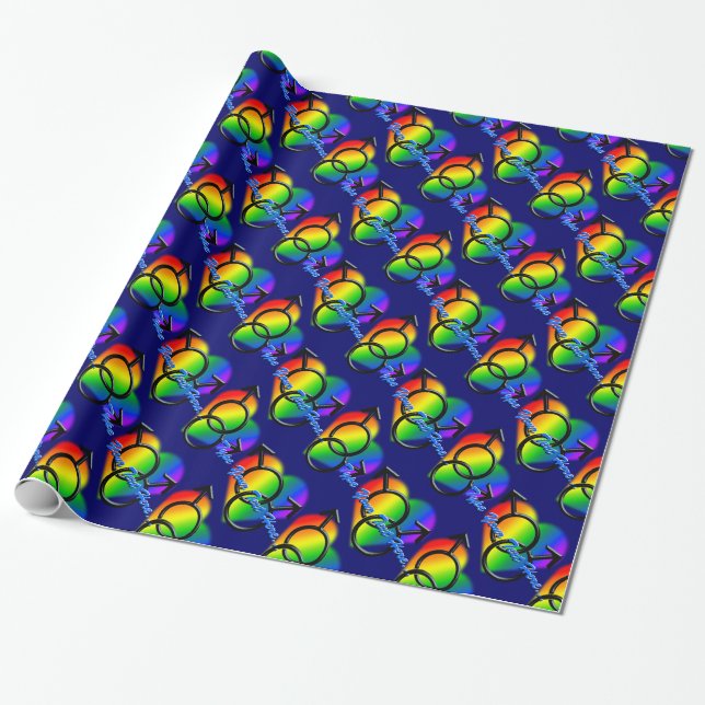 Gay Pride Wrapping Personalized Man Love Paper (Unrolled)