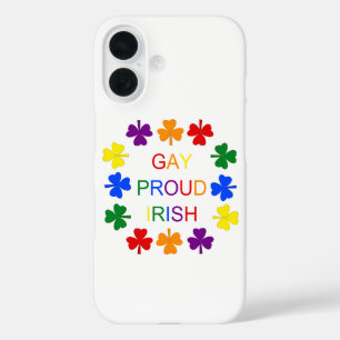 Gay Proud Irish LGBT Rainbow Shamrocks iPhone 16 Case