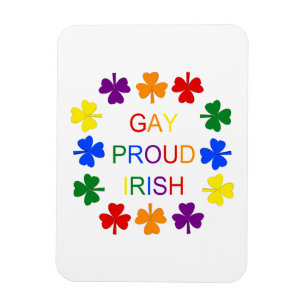 Gay Proud Irish LGBT Rainbow Shamrocks Magnet