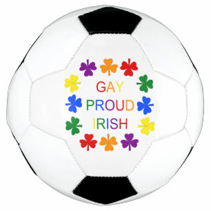 Gay Proud Irish LGBT Rainbow Shamrocks Soccer Ball