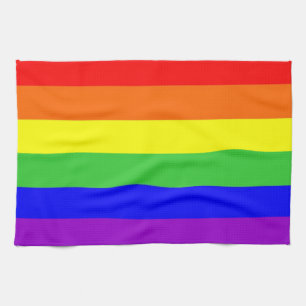 gay proud rainbow colours flag homosexual kitchen towel