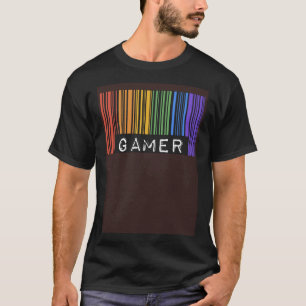 Gay Queer Barcode Pride Gamer Video Games Aestheti T-Shirt