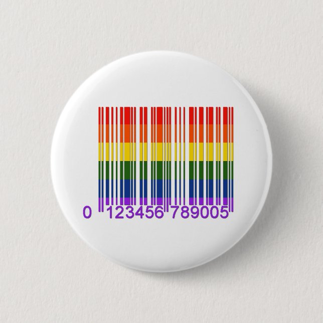 Gay Rainbow Barcode 1 2 Inch Round Button (Front)