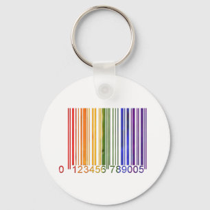 Gay Rainbow Barcode 2 Keychain