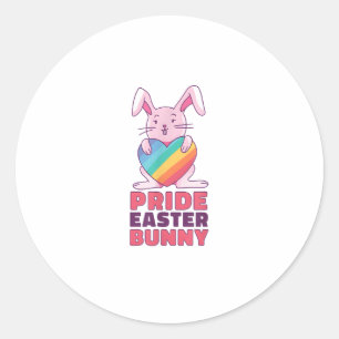 Gay Rainbow design Bunny for Pride Easter Rabbit c Classic Round Sticker