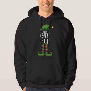 Gay Rainbow Elf Matching Family Christmas Party Pa Hoodie