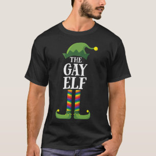 Gay Rainbow Elf Matching Family Group Christmas Pa T-Shirt