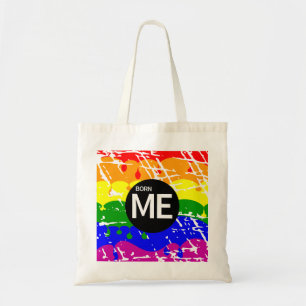 Gay Rainbow Flag Born This Way Tote Bag
