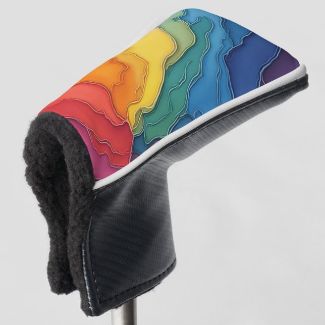 gay rainbow golf putter cover (3/4 Front)