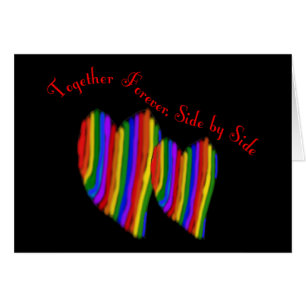 Gay Rainbow Hearts TOGETHER FOREVER SIDE