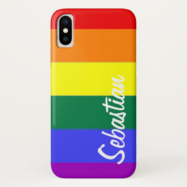 Gay Rainbow Pride Personalized Case-Mate iPhone Case (Back)