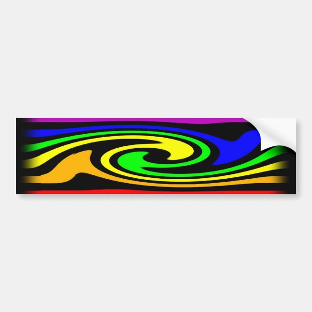 Gay Rainbow Swirl Bumper Sticker (Front)