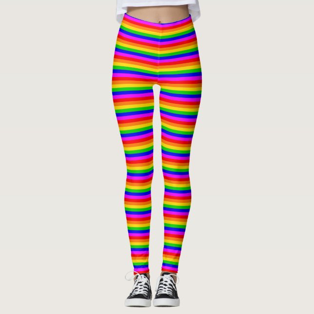Gay Rainbow Transgender Rainbow Flag Leggings (Front)