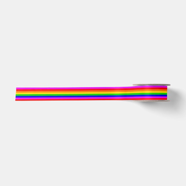 Gay Rainbow Transgender Rainbow Flag Satin Ribbon (Front)