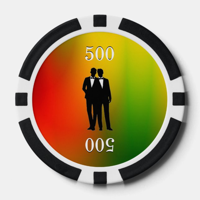 Gay Rainbow Wedding Poker Chips (Front)