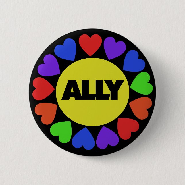Gay Rights Ally 2 Inch Round Button (Front)