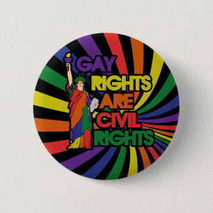 Gay rights are civil rights 2 inch round button