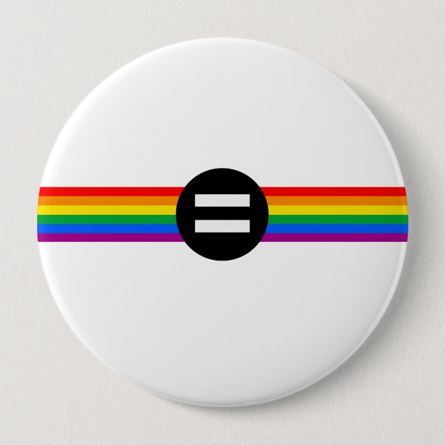 Gay Rights Flag 4 Inch Round Button (Front)