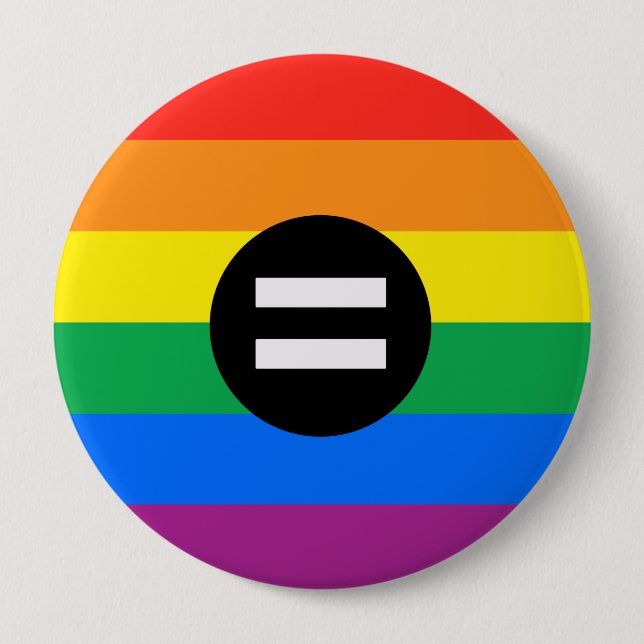 Gay Rights Flag 4 Inch Round Button (Front)