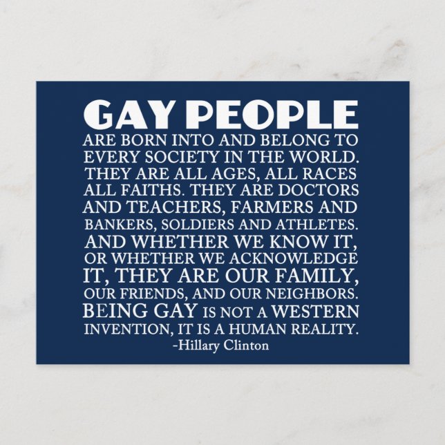 Gay Rights LGBT Support Postcard (Front)