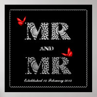Gay Same Gender Wedding Gift Lace Word Art
