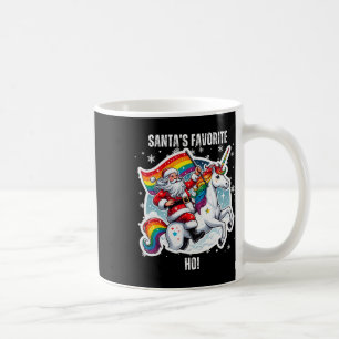 Gay Santa Riding Unicorn Favourite Ho Funny Lgbt C Coffee Mug