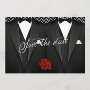 Gay Save the Date avec Tuxedo