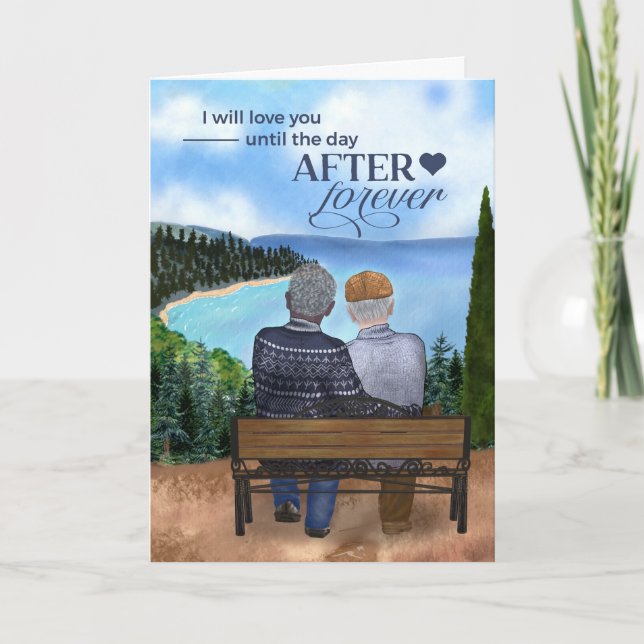 Gay Senior Interracial Couple Anniversary Card (Front)