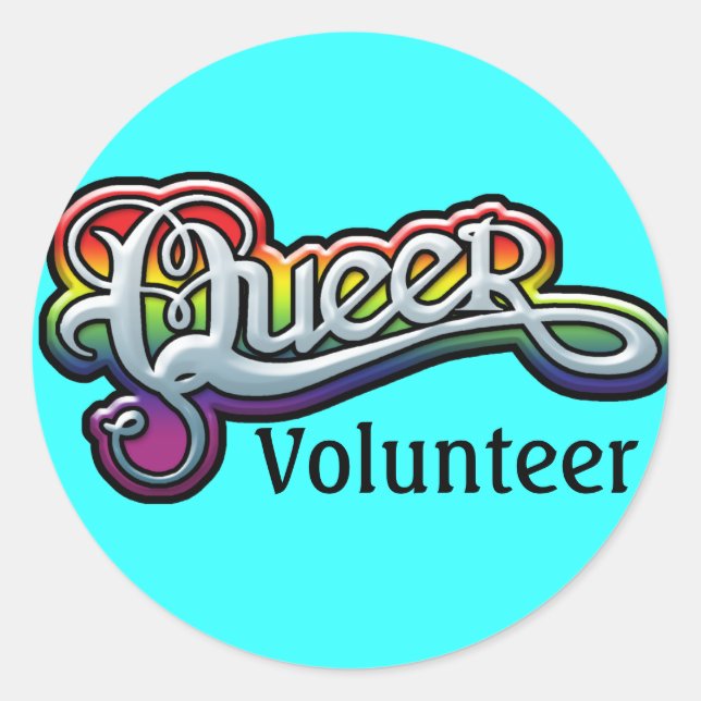 GAY STICKERS - Queer Volunteer (Devant)