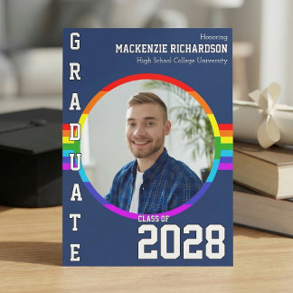 Gay Student Pride Rainbow Graduation Announcement