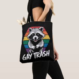 Gay Trash Raccoon LGBTQ Pride Vintage Tote Bag