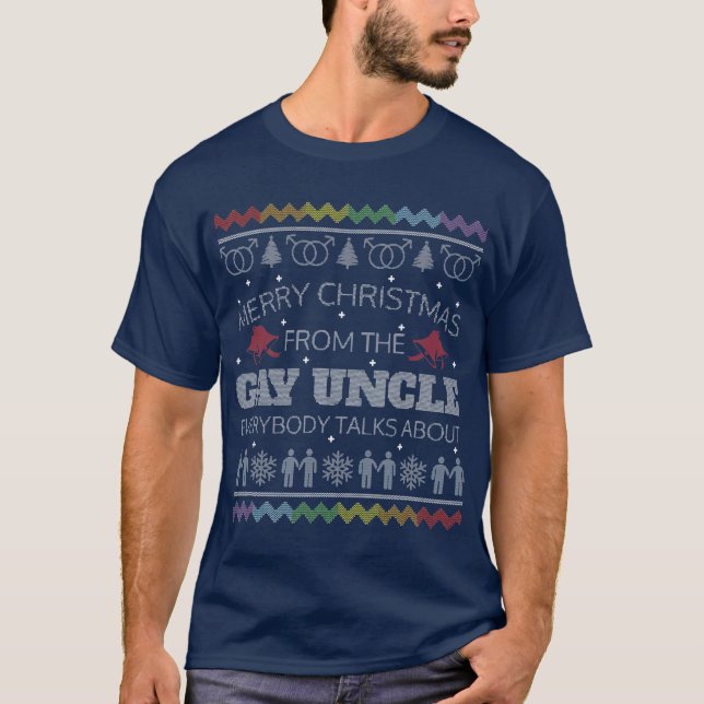 Gay Uncle Christmas Ugly Sweater Funny Xmas Gift (Front)
