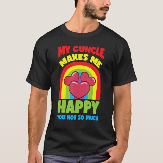 Gay Uncle Pride Guncle 3 T-Shirt (Front)