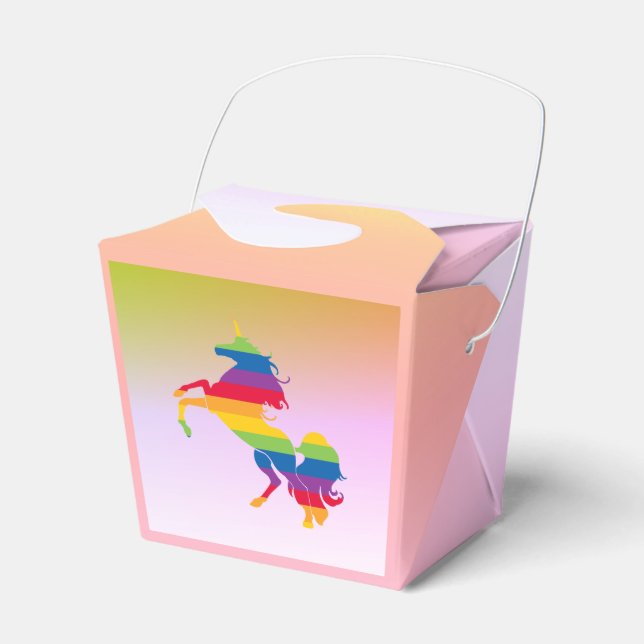 Gay Unicorn Stripes Favor Box (Front Side)