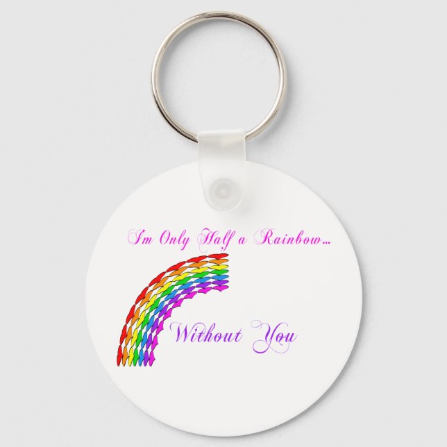 Gay Valentine Half Rainbow right Keychain (Front)