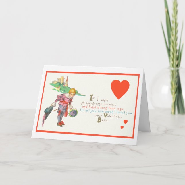 Gay Valentine Prince Holiday Card (Front)