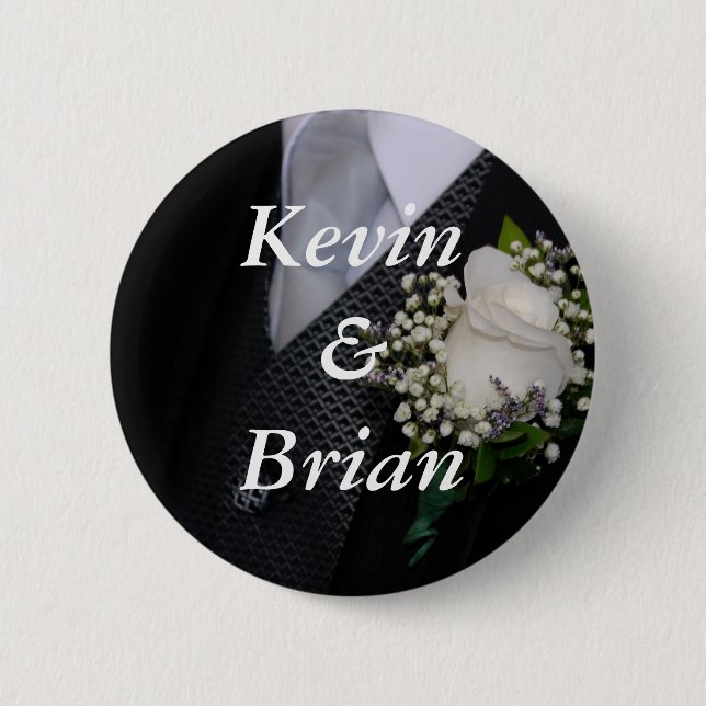 Gay Wedding 2 Inch Round Button (Front)