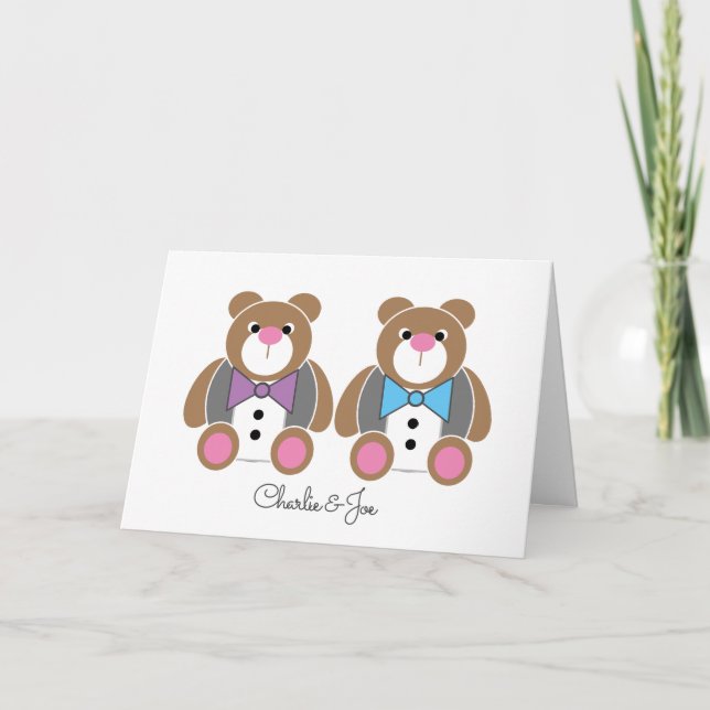 Gay wedding anniversary congratulations card (Front)