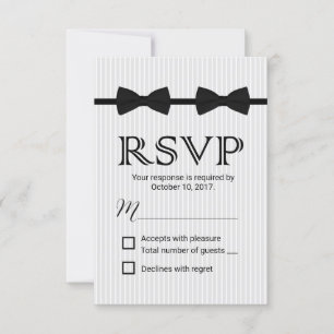 Gay Wedding Double Bow Ties Classic RSVP Card