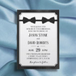 Gay Wedding Double Bow Ties Classy Black Invitation<br><div class="desc">Gay Wedding Double Bow Ties Classy Black Wedding Invitations.</div>