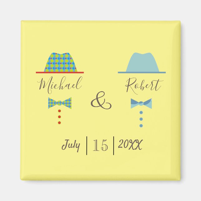 Gay Wedding Favour Magnet (Front)