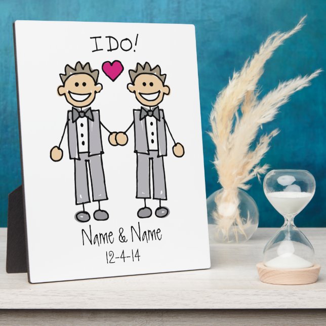 Gay Wedding Groom Plaque (Side)